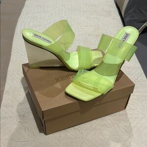Steve Madden Women's Neon Green Wedge Sandals